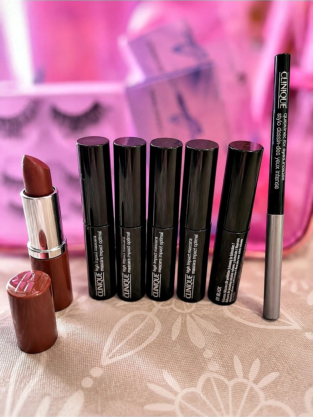 Clinique Make Up Bundle Mascara, Eyeliner and Lipstick Set NWT